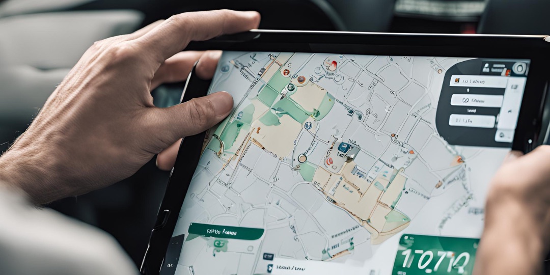 Suivi d’itinéraire de livraison sur tablette à bord d’un véhicule