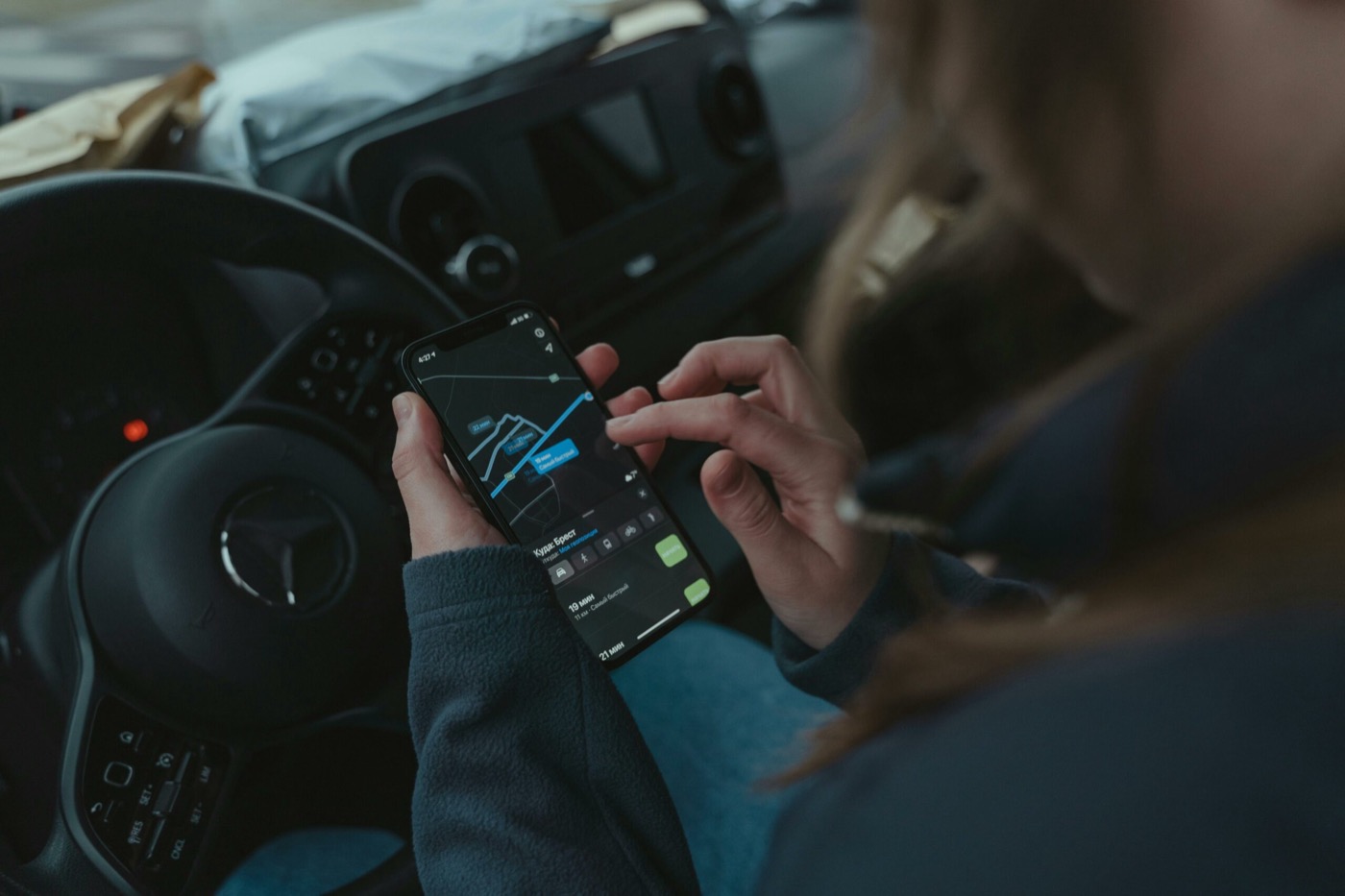 Suivi d’itinéraire sur téléphone à bord d’un véhicule